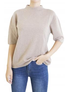 Maglia mezzo collo a maniche 3/4 morbida  misto cashmere 